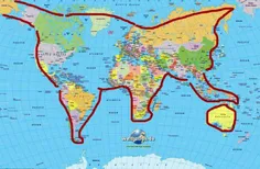 نقشه جهان مانند گربه ای است که با استرالیا بازی میکند
