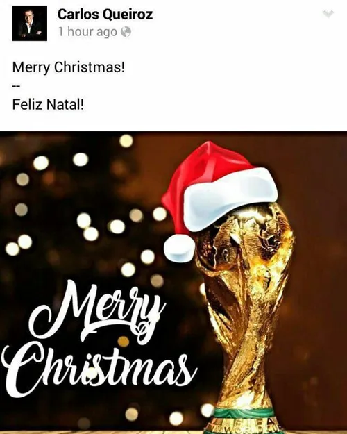 پیام فیسبوکی کارلوس کی روش به مناسبت کریسمس