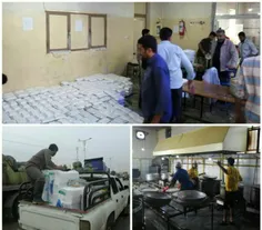 توزیع غذای گرم بین سیل‌زدگان خوزستان توسط جهادگران همکار 