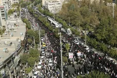 🌷عکس هوایی از سیل جمعیت در مراسم تشییع پیکر مطهر شهید آرمان علی وردی در تهران.....🌷