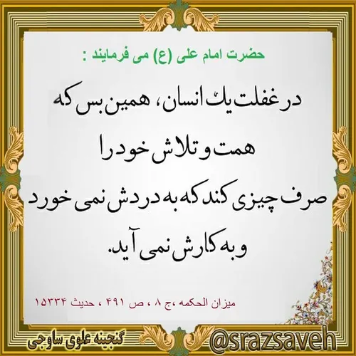 حضرت امام علی ع می فرمایند :