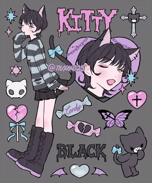 Kitty bad girl pin ᨐฅ
