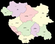 نقشه استان کردستان 