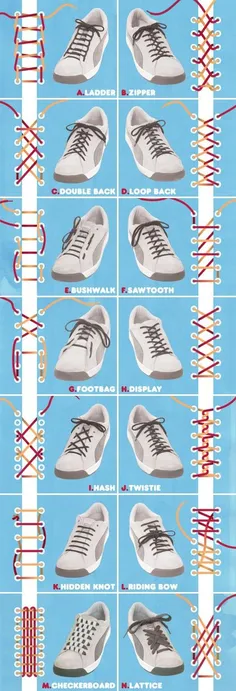 چند مدل روش بستن بند کفش