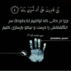 عجایب خلقت. بیان اثر انگشت در قرآن .