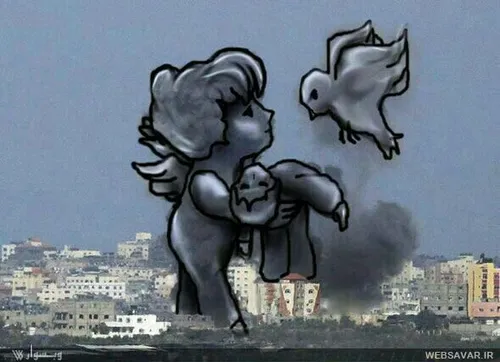 ● این تصویر دید یه هنرمند خارجی از دودی است که در اثر بمب