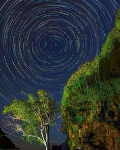 رد ستارگان بر فراز آبشار آسیاب خرابه در شهرستان جلفا