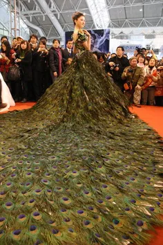 لباس ساخته شده از پر طاووس