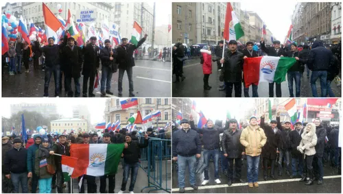راهپیمایی قوم تالش در مسکو پایتخت روسیه در روز ملی اقوام.