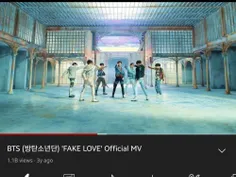 موزیک ویدئوی Fake Love به بیش از 1 میلیارد و 100 میلیون ب