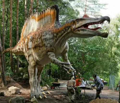 نصب دایناسور 16 متری در پارک دایناسورها در المان....