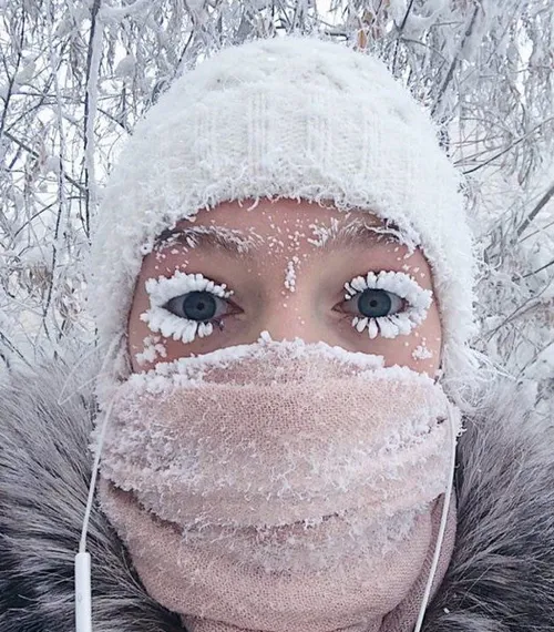 سلفی در سرمای منفی ۵۰ درجه جمهوری یاقوتستان در شرق سیبری 