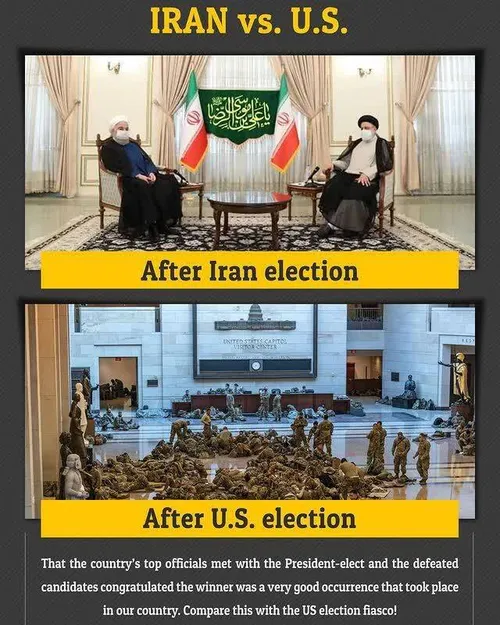 ایران بعد از انتخابات vs آمریکا بعد از انتخابات😑😑😑
