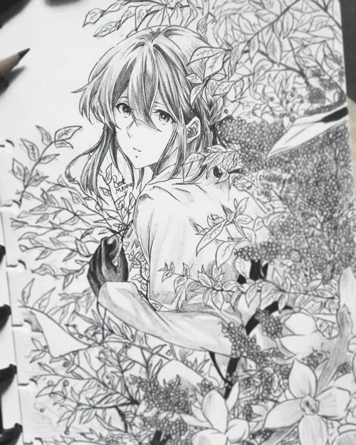 pencil drawing✒ ~ Violet Evergarden🍃  anime style anime a