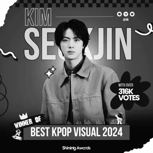 Congratulations to Kim Seokjin as the Winner of Best Kpop