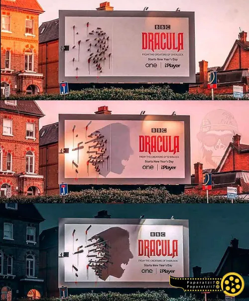 بیلبورد خلاقانه سریال "دراکولا" با استفاده از تکنیک سایه