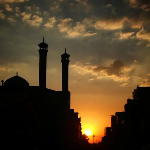 dailytehran Miladtower town tower sunset mosque eslam mos