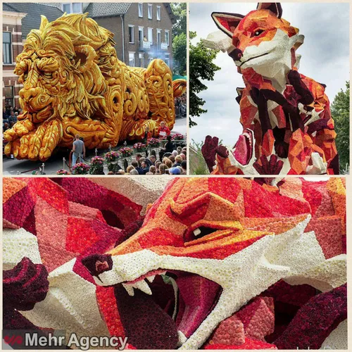 جشنواره مجسمه های غول پیکر از جنس گل در هلند