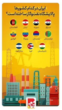 📸 ایران در کدام کشورها پالایشگاه نفت و گاز ساخته است؟