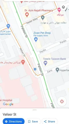 📷 گوگل در یک اقدام کثیف، نام خیابان حضرت ولیعصر (عج) را ب