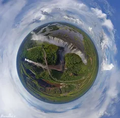 تصویری هوایی از آبشار ویکتوریا
