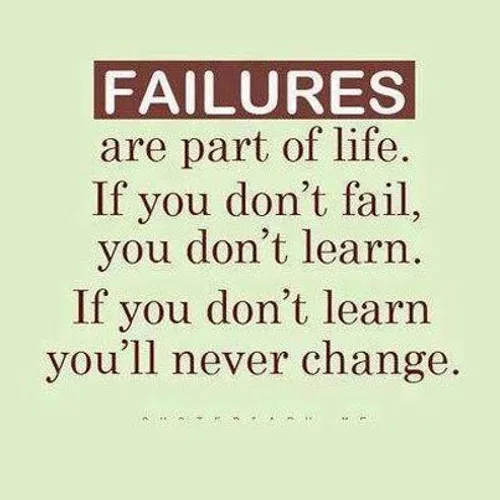 شکست بخشی از زندگی ست اگر شکست نخورید، چیزی نمی آموزید ، 