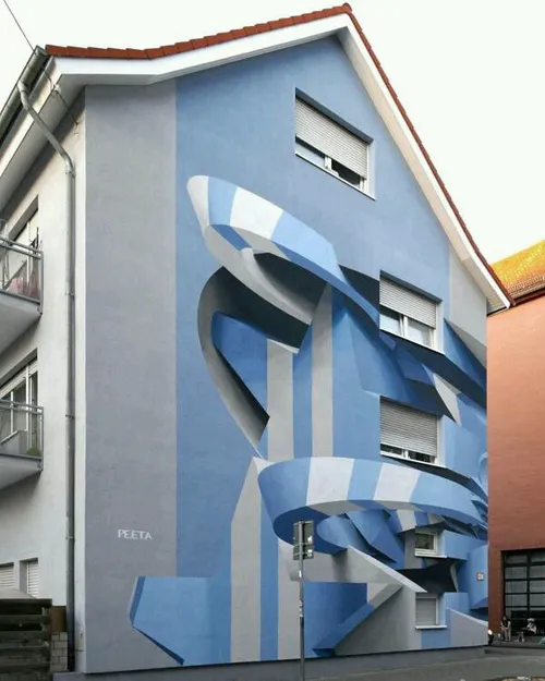 طراحی های سه بعدی حیرت انگیز روی دیوار ساختمان هنرمند ایت