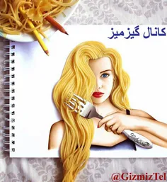 یه دختر 19 ساله این نقاشی و کشیده و از ماکارانی به جای مو