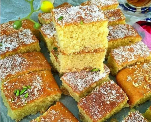 کیک تخته ای نارگیل و کشمش 🍰 😋