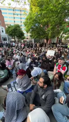🔺بخشی از  دانشجویان دانشگاه جورج واشنگتن در اعتراض به حما