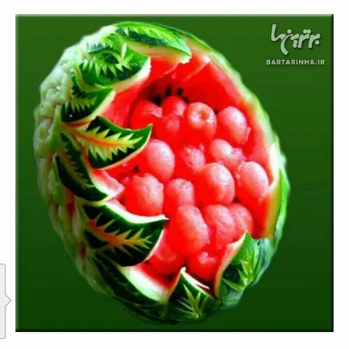 خلاقیت بدون مرز روی هندوانه 😋 🍉 هنرنمایی ایده حکاکی خوراک