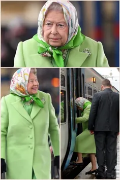 🔺 پوشش جالب ملکه بریتانیا در ایستگاه قطار و در حال بازگشت