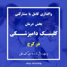 واگذاری کامل یا مشارکتی بخش درمان یک کلینیک دامپزشکی با س