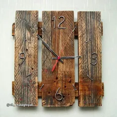 #ساخت_ساعت دیواری زیبا و ساده با چند تخته چوب و میخ