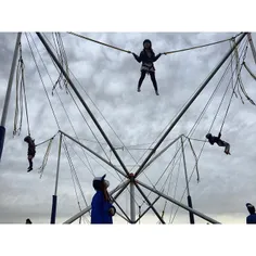 Outdoor game for kids on a playground beside Tokyo Skytre