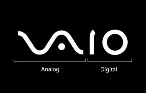 لوگوی محصولات "VAIO" ترکیب نماد آنالوگ و دیجیتال است. VوA