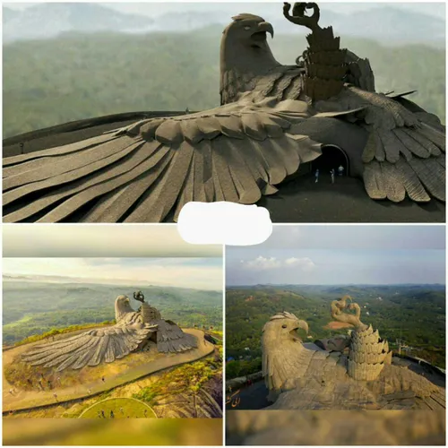 مجسمه اسرار آمیز عقابی که تنها یک بال دارد و در پارک جاتا