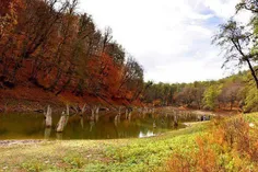 تصویری زیبا از پاییز دریاچه چورت واقع در حد فاصل ساری تا 