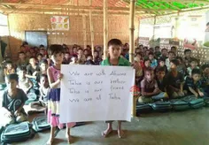 ▪ ️همدردی کودکان #میانمار با بازماندگان شهدای اهواز و شهی