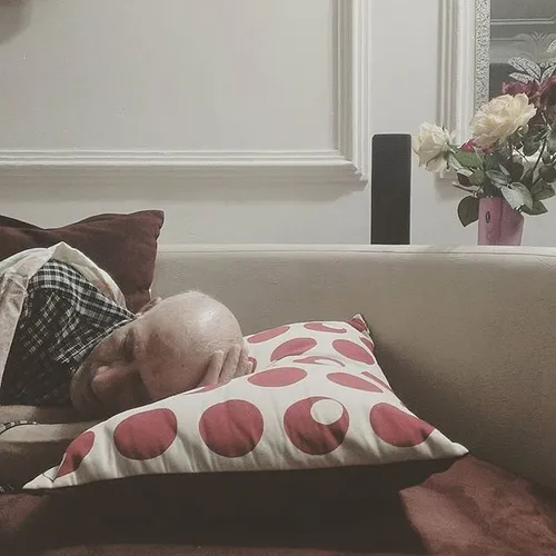 Photographer’s grandpa takes a nap after lunch as a habit