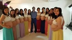 مردی با سیزده زن که همگی باردارند و خوشحال از عملکرد همسر