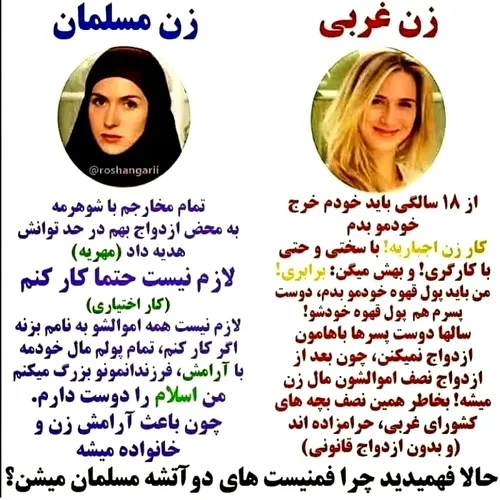 تفاوت زن غربی و مسلمان...