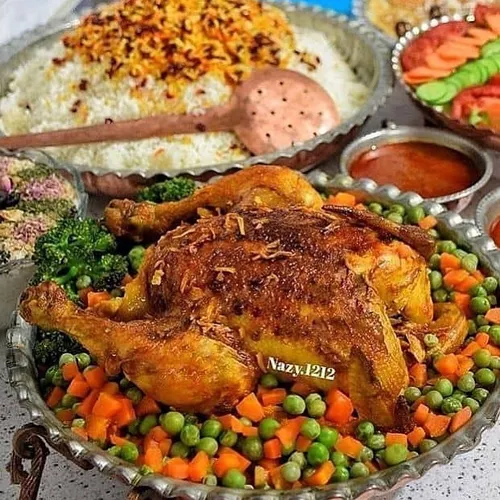 مرغ شکم پر بدونه فر 😋 😋 😋 👌 🏼 👌 🏼 👌 🏼 مرغ رو دویا سه ساعت