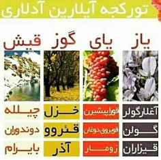 اسامی ماه های سال به تورکی