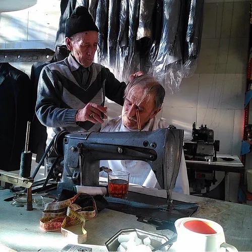 Mr. Moghadam who has worked as a tailor for 50 years cuts