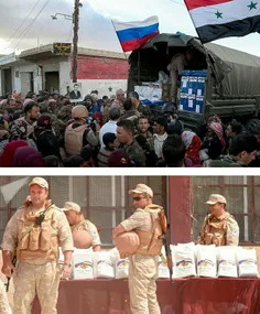 چند تُن از اقلام امدادی روسیه در میان مردم شهر #دیرالزور 