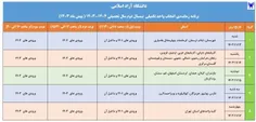 🖋يادآوری برنامه زمان‌بندی انتخاب واحد تکمیلی نیمسال دوم د