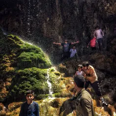 people spend time near Asiyab Kharabeh waterfall, #Jolfa,