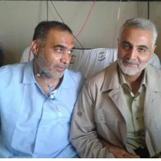 حاج قاسم سلیمانی در کنار شهید حسین بادپا