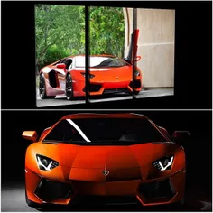 Decorate your wall with this Orange Aventador TriCut canv